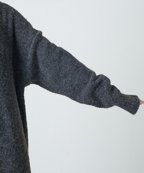 FREAK'S STORE（フリークスストア）の「限定展開　ミニ ブークレ Vネック ニット ワンピース（ワンピース・レディース・ナチュラル/イエロー/スミクロ/ネイビー/ブラウン/グレー・ﾌﾘ-）」の11枚目の写真