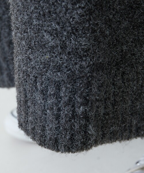 FREAK'S STORE（フリークスストア）の「限定展開　ミニ ブークレ Vネック ニット ワンピース（ワンピース・レディース・ナチュラル/イエロー/スミクロ/ネイビー/ブラウン/グレー・ﾌﾘ-）」の13枚目の写真