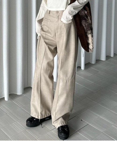 AMERI LIKE WORKER SYNTHETIC LEATHER PANT
