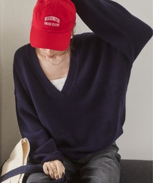 オーバーサイズ」に該当するニット/セーター（Vネック）ファッション
