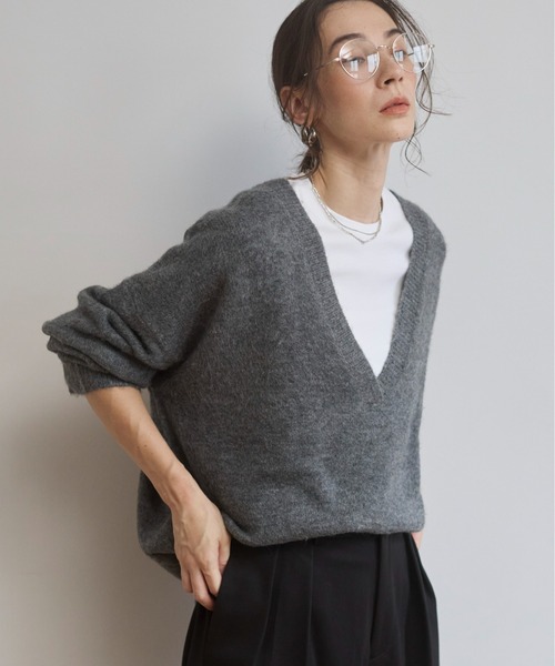 【あーこ様♡オーダー専用ページ】(納期ご希望日→3月12日頃) オーバーサイズ Vネック ニットプルオーバー（ニット/セーター