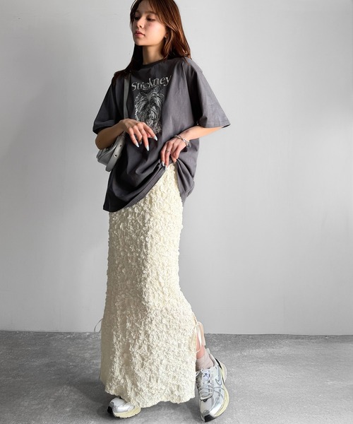 classicalelf（クラシカルエルフ）の「女性らしさを引き立てる。ジャガード素材サイドスリットジャガードリボンスカート（スカート・レディース・ブラック/アイボリー・LARGE/MEDIUM/SMALL/X-LARGE）」の13枚目の写真