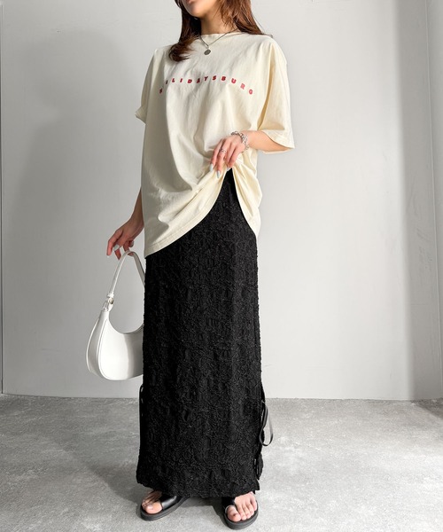 classicalelf（クラシカルエルフ）の「女性らしさを引き立てる。ジャガード素材サイドスリットジャガードリボンスカート（スカート・レディース・ブラック/アイボリー・LARGE/MEDIUM/SMALL/X-LARGE）」の22枚目の写真