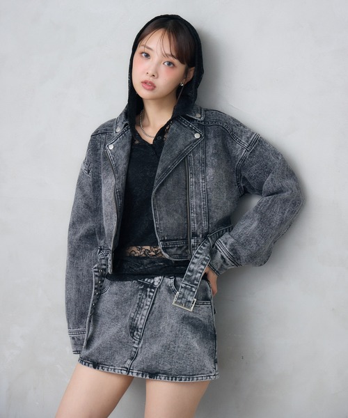 ENVYM（アンビー）の「レースショートフーディトップス（シャツ/ブラウス・レディース・ホワイト/ブラック・FREE）」の19枚目の写真