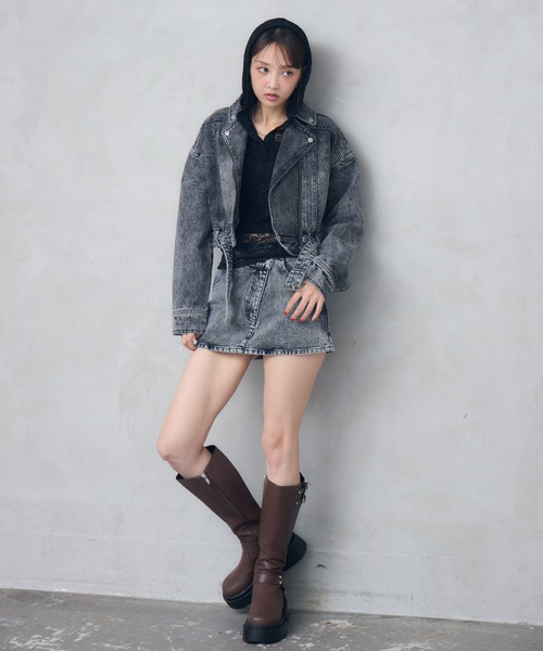 ENVYM（アンビー）の「レースショートフーディトップス（シャツ/ブラウス・レディース・ホワイト/ブラック・FREE）」の21枚目の写真