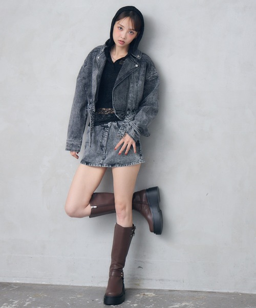 ENVYM（アンビー）の「レースショートフーディトップス（シャツ/ブラウス・レディース・ホワイト/ブラック・FREE）」の22枚目の写真