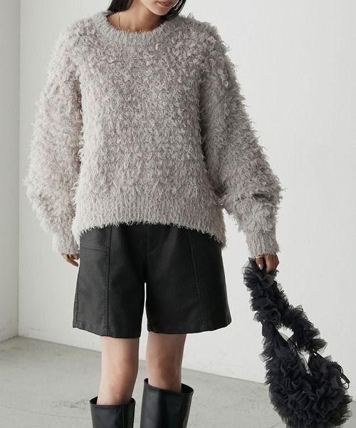 forksy.(フォルクシー)の「【forksy.】ループシャギーオーバーサイズニット(ニット/セーター・レディース・レッド/アイボリー/ブラック/グレー/ブルー・FREE)」の11枚目の写真