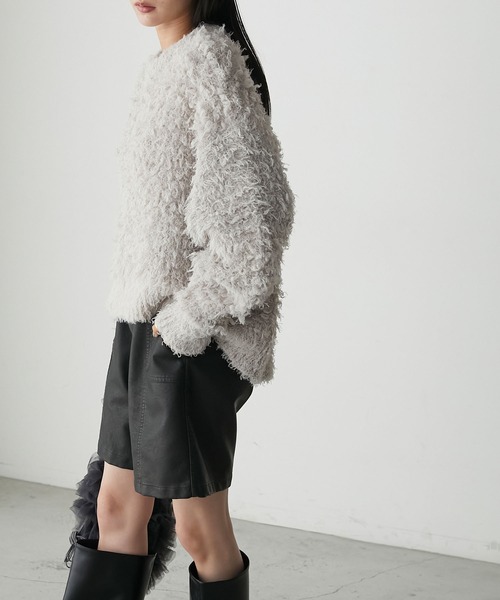 forksy.(フォルクシー)の「【forksy.】ループシャギーオーバーサイズニット(ニット/セーター・レディース・レッド/アイボリー/ブラック/グレー/ブルー・FREE)」の13枚目の写真