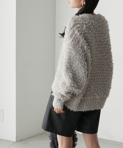 forksy.(フォルクシー)の「【forksy.】ループシャギーオーバーサイズニット(ニット/セーター・レディース・レッド/アイボリー/ブラック/グレー/ブルー・FREE)」の14枚目の写真