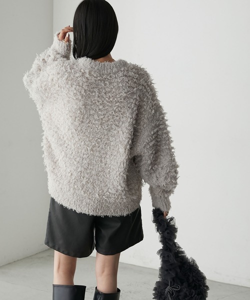 forksy.(フォルクシー)の「【forksy.】ループシャギーオーバーサイズニット(ニット/セーター・レディース・レッド/アイボリー/ブラック/グレー/ブルー・FREE)」の15枚目の写真