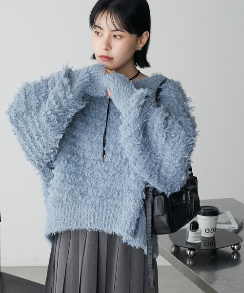 forksy.(フォルクシー)の「【forksy.】ループシャギーオーバーサイズニット(ニット/セーター・レディース・レッド/アイボリー/ブラック/グレー/ブルー・FREE)」の21枚目の写真