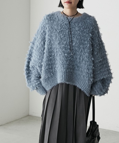 forksy.(フォルクシー)の「【forksy.】ループシャギーオーバーサイズニット(ニット/セーター・レディース・レッド/アイボリー/ブラック/グレー/ブルー・FREE)」の22枚目の写真