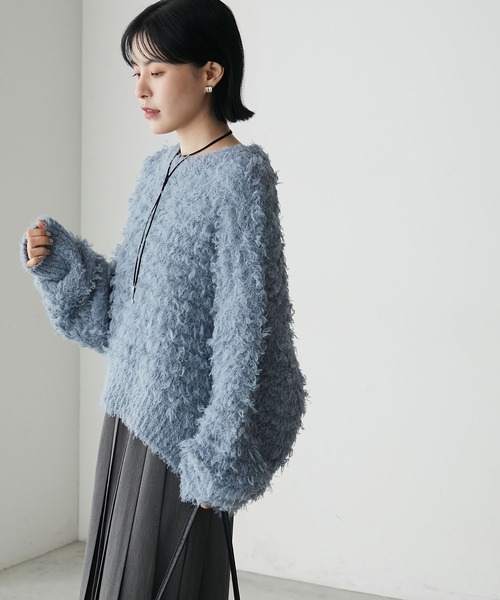 forksy.（フォルクシー）の「【forksy.】ループシャギーオーバーサイズニット（ニット/セーター・レディース・レッド/アイボリー/ブラック/グレー/ブルー・FREE）」の22枚目の写真