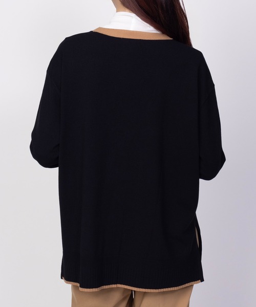 HusHusH（ハッシュアッシュ）の「HusHusH 配色Vネックニットカーディガン（カーディガン/ボレロ・レディース・ブラウン/ブラック・M/L）」の7枚目の写真