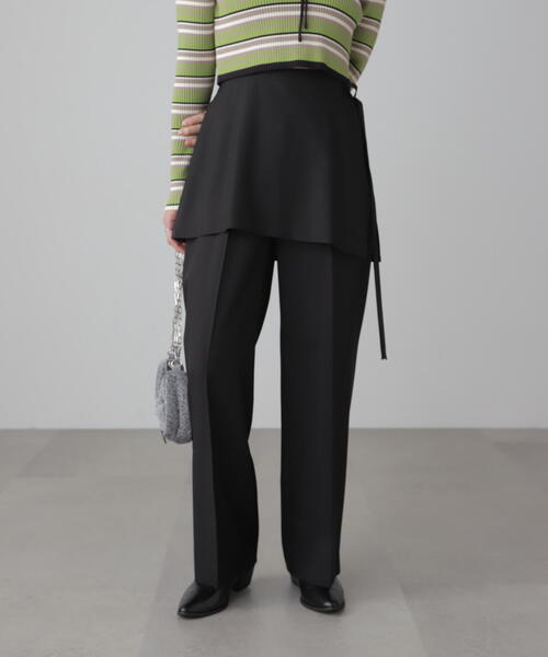 FREE'S MART（フリーズマート）の「◆ミニラップスカートレイヤードパンツ（その他パンツ・レディース・ブラック/グレー・SMALL/MEDIUM）」の4枚目の写真