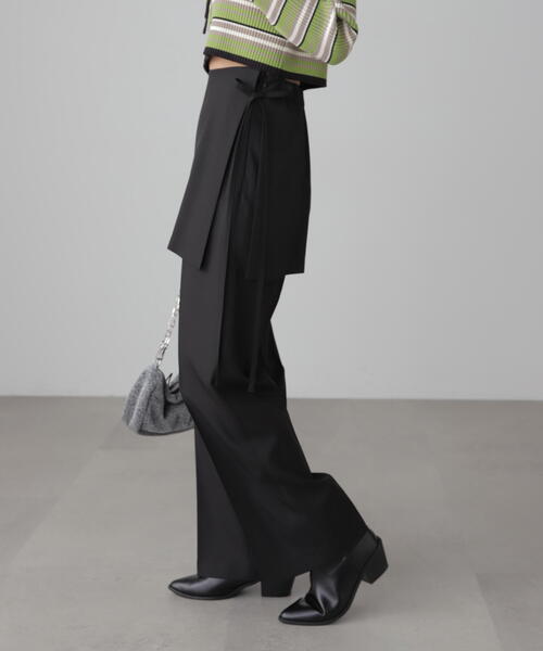 FREE'S MART（フリーズマート）の「◆ミニラップスカートレイヤードパンツ（その他パンツ・レディース・ブラック/グレー・SMALL/MEDIUM）」の6枚目の写真