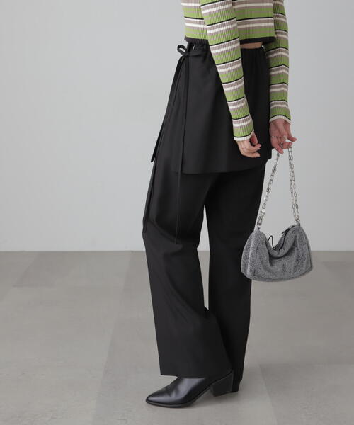 FREE'S MART（フリーズマート）の「◆ミニラップスカートレイヤードパンツ（その他パンツ・レディース・ブラック/グレー・SMALL/MEDIUM）」の7枚目の写真