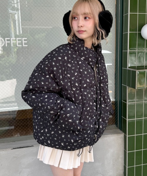 セール】フラワーショートパデットジャケット（ダウンジャケット