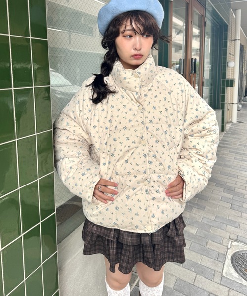 セール】フラワーショートパデットジャケット（ダウンジャケット