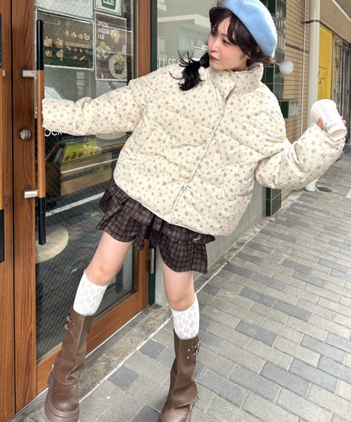 セール】フラワーショートパデットジャケット（ダウンジャケット