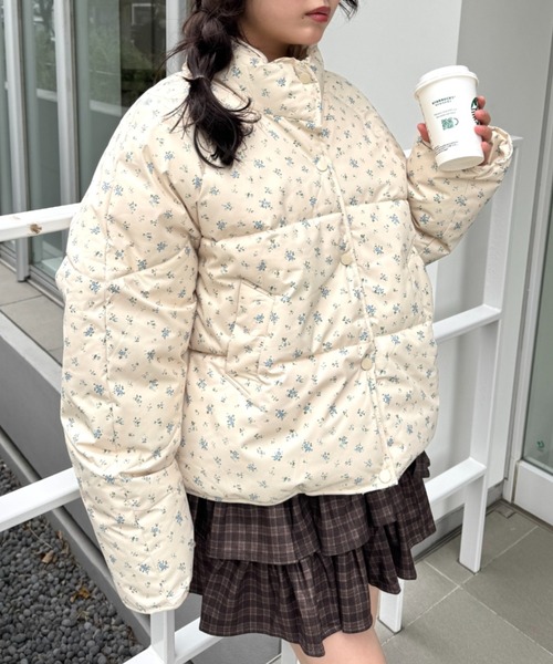 セール】フラワーショートパデットジャケット（ダウンジャケット
