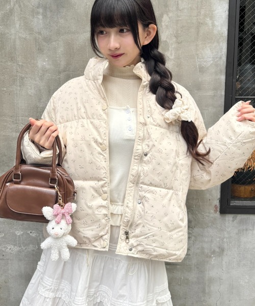 セール】フラワーショートパデットジャケット（ダウンジャケット