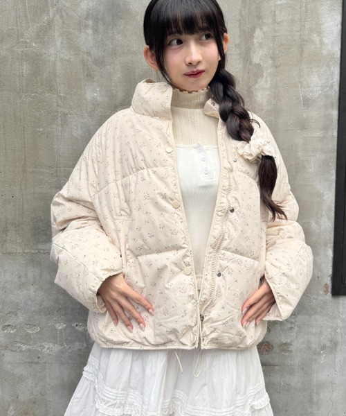 セール】フラワーショートパデットジャケット（ダウンジャケット