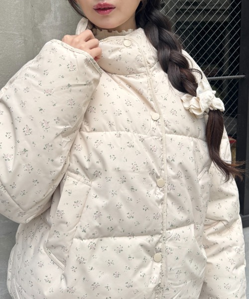 セール】フラワーショートパデットジャケット（ダウンジャケット