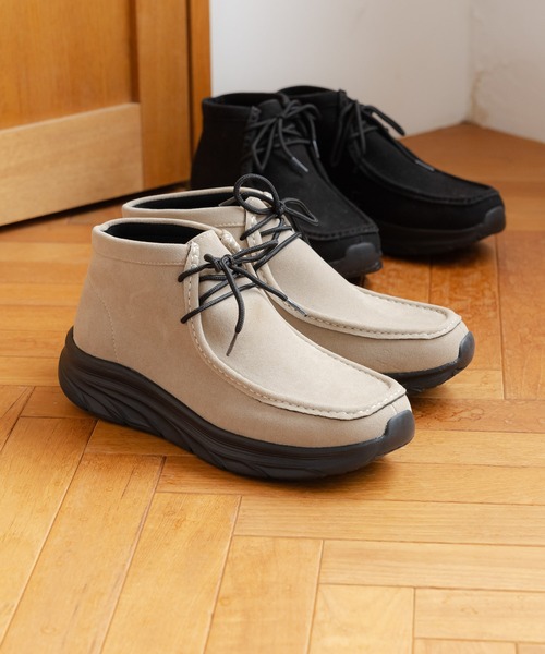 GLOBAL WORK(グローバルワーク)の「エアかるスニーカーソールモカシン/145478(モカシン/デッキシューズ・メンズ・ブラック/ベージュ・LARGE/MEDIUM)」の2枚目の写真