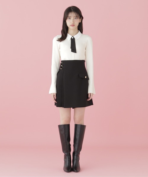 Jill by JILLSTUART 襟付きリボンタイニットトップス ◇襟付きリボンタイニットトップス（ニット/セーター）｜JILL by