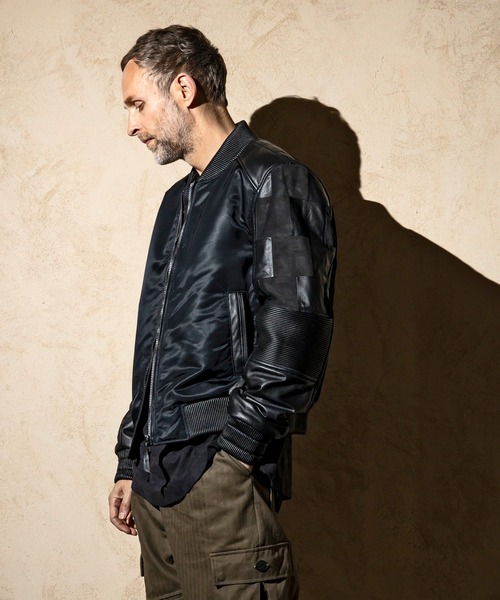 セール】C DIEM(カルペディエム)パッチワークレザー MA-1 ライダース  