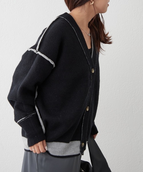 continuer de NICE CLAUP(コンティニューデナイスクラップ)の「バイカラーリバーシブルカーデ(カーディガン/ボレロ・レディース・グレー/ブルー/グリーン/ブラウン/ベージュ・FREE)」の7枚目の写真