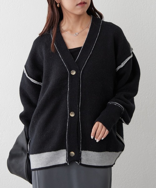 continuer de NICE CLAUP(コンティニューデナイスクラップ)の「バイカラーリバーシブルカーデ(カーディガン/ボレロ・レディース・グレー/ブルー/グリーン/ブラウン/ベージュ・FREE)」の8枚目の写真
