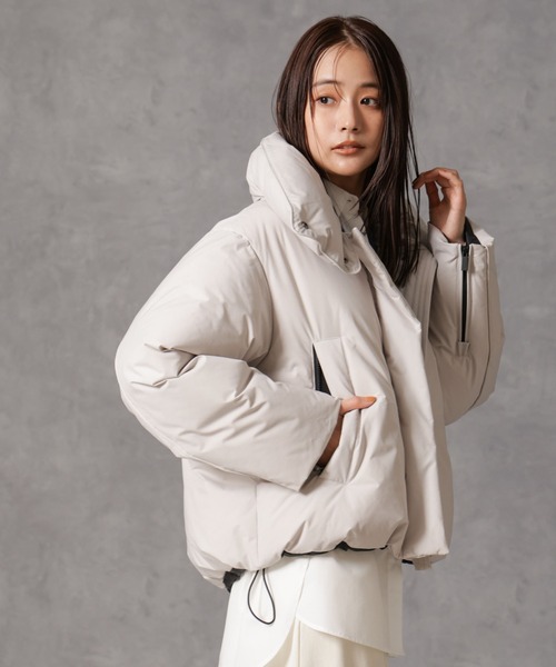 タグ付美品♪ナノユニバース 西川 フードショートダウン アイボリー 38 sa1 タグ付美品♪ナノユニバース 西川 フードショートダウン アイボリー 38