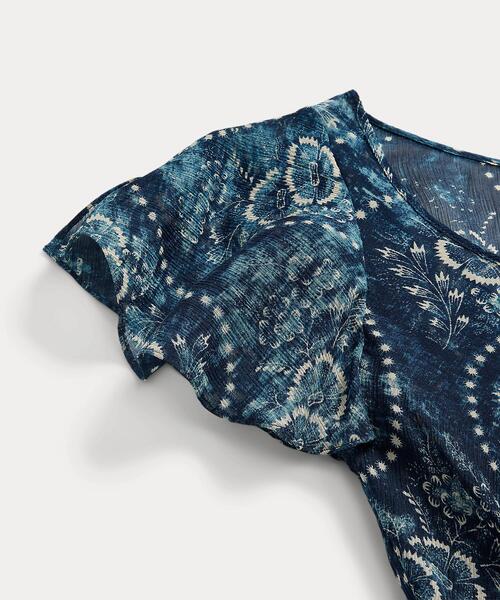 RRL（ダブル アール エル）の「フローラル クリンクルド シルク