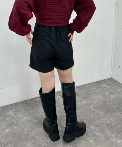 archives（アルシーヴ）の「ベルト付きＴＲショートパンツ（その他パンツ・レディース・アイボリー/ブラック/モカ・MEDIUM）」の8枚目の写真