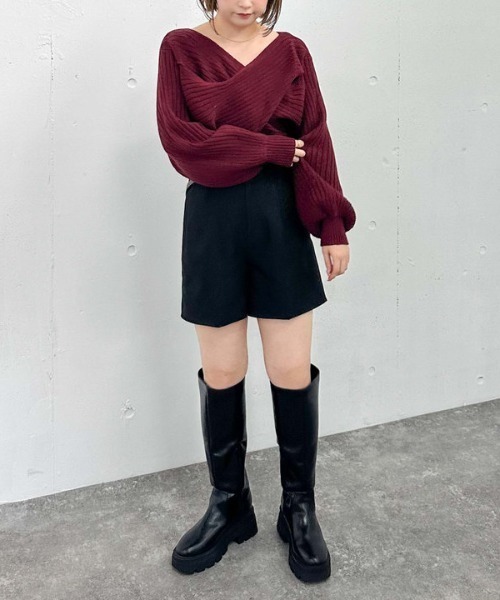 archives（アルシーヴ）の「ベルト付きＴＲショートパンツ（その他パンツ・レディース・アイボリー/ブラック/モカ・MEDIUM）」の9枚目の写真