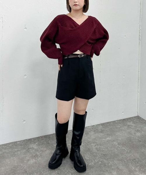 archives（アルシーヴ）の「ベルト付きＴＲショートパンツ（その他パンツ・レディース・アイボリー/ブラック/モカ・MEDIUM）」の10枚目の写真