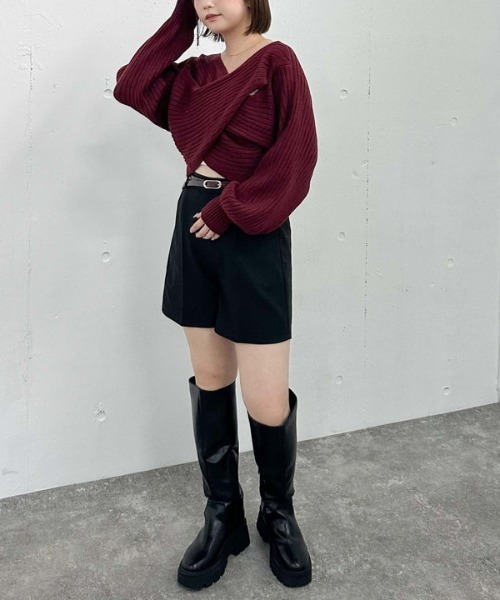 archives（アルシーヴ）の「ベルト付きＴＲショートパンツ（その他パンツ・レディース・アイボリー/ブラック/モカ・MEDIUM）」の11枚目の写真