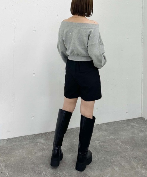 archives（アルシーヴ）の「ベルト付きＴＲショートパンツ（その他パンツ・レディース・アイボリー/ブラック/モカ・MEDIUM）」の13枚目の写真