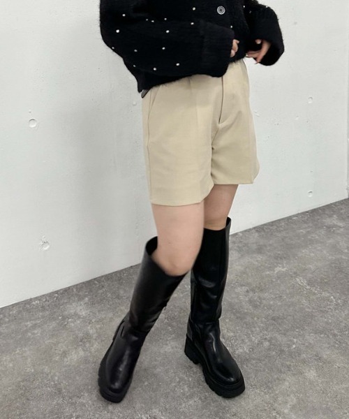 archives（アルシーヴ）の「ベルト付きＴＲショートパンツ（その他パンツ・レディース・アイボリー/ブラック/モカ・MEDIUM）」の15枚目の写真