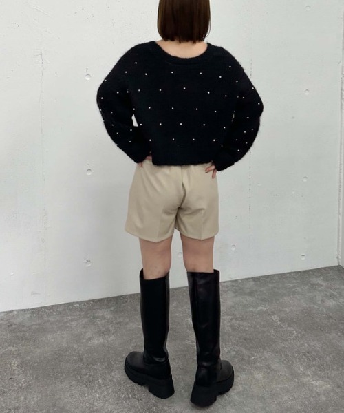 archives（アルシーヴ）の「ベルト付きＴＲショートパンツ（その他パンツ・レディース・アイボリー/ブラック/モカ・MEDIUM）」の19枚目の写真