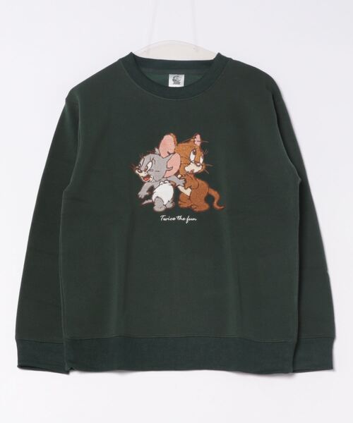 Tom&Jerry(トムアンドジェリー)の「【公式】トムとジェリー 裏起毛サガラ刺繍トレーナー レディース(Tシャツ/カットソー・メンズ・グリーン/ホワイト/ブラウン/スミクロ・M/L)」の4枚目の写真