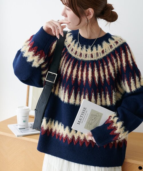 WEB限定】求心柄プルオーバー（ニット/セーター）｜DISCOAT（ディス