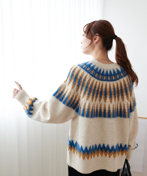 セール】【WEB限定】求心柄プルオーバー（ニット/セーター）｜DISCOAT