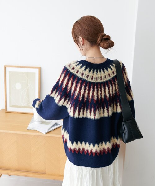 セール】【WEB限定】求心柄プルオーバー（ニット/セーター）｜DISCOAT