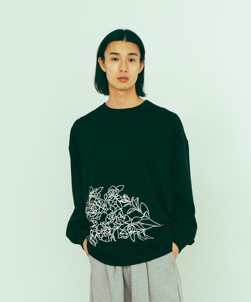 【セール】【BRKNHOME/ブロークンホーム】フラワープリント スウェットトレーナー（スウェット）｜brknhome（ブロークンホーム）