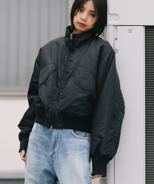 KIFFE（キッフェ）の「KIFFE/キッフェ MILITARY STAND COLLAR JACKET ミリタリースタンドカラージャケット（ミリタリージャケット・レディース・オリーブ/ブラック・FREE）」の4枚目の写真