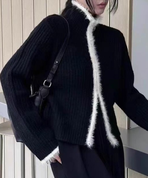 【セール】配色ラインジップアップニットカーディガン(カーディガン/ボレロ)|Gs(ジーエス) 【セール】配色ラインジップアップニットカーディガン(カーディガン/ボレロ)|Gs(ジーエス)