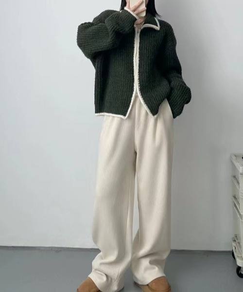 【セール】配色ラインジップアップニットカーディガン(カーディガン/ボレロ)|Gs(ジーエス) 【セール】配色ラインジップアップニットカーディガン(カーディガン/ボレロ)|Gs(ジーエス)